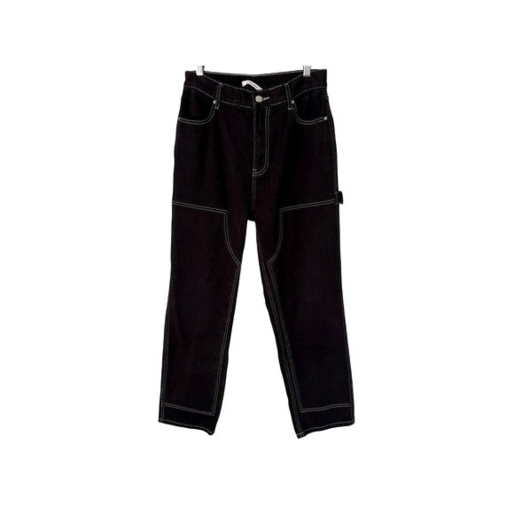 PacSun Black Carpenter Jeans Contrast Stitch High Rise Utility Gorpcore Goth 26